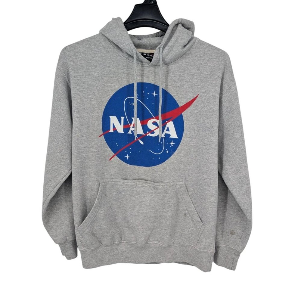 Vintage NASA Graphic Hoodie Pullover Sweatshirt Logo Space Science Y2K Size M